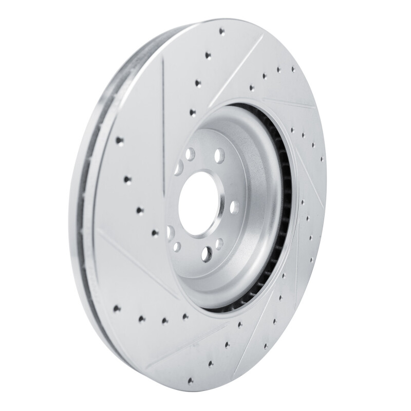 Mercedes-Benz GLE350 Brake Rotor (1) - Front Right - R1 Concepts - Drilled & Slotted - Silver - `20-`25